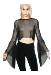 Gothic Fishnet Crop Top Witch
