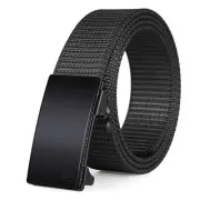 Men's Ratchet Web Belt,1.25 inch Nylon Automatic Buckle Belt,No Holes Invisib...