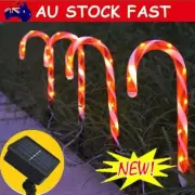 4/5/8/10X Christmas Cane Outdoor LED Lights Red Candy Path Garden Up DecoratiVN