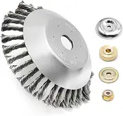 MDEOOSKY 8Inch Steel Wire Rotary Brush, 8'' Cutter Trimmer Head Universal Adapter Kit, Replacement for Stihl Replacement for Husqvarna