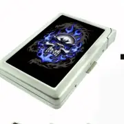 Cigarette Case with Built In Lighter Skull Design-015