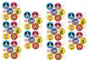 Disney Mickey Mouse Minnie Donald Daisy Duck Goofy Pluto 60 Mini Round Stickers!