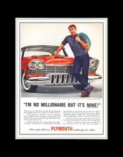 1957 Plymouth I'm No Millionaire but Its Mine - Matted for 11x14 Frame