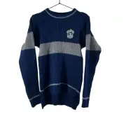 New Univeral Studios Harry Potter 100% Lambswool Sweater Blue Gray Ravenclaw XS