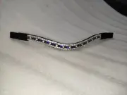 Beautiful Five Row Crystal Brow-Band Leather Horse Bridle Part All Sizes.