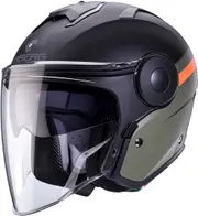 Caberg Soho Zephir, open face helmet , color: Matt Black/Dark Green/Orange , size: M