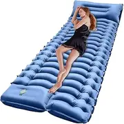 Inflatable Camping Mattress,Inflatable Sleeping Pad | Built-in Foot Pump, Portable Air Bed Travel Supplies for Backpacking Hiking Traveling Picnic
