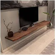 Shelf with Storage Floating Shelves Under TVs, Stable Pine Wall Shelf, Farmhouse Style Rustic Wall Storage for Living Room, Bedroom, and Study Closet(Brown,180x25x4