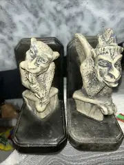 Vintage Gargoyle Bone Eater, thinker, Bookends, Gothic Collection OOP