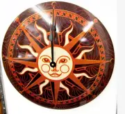 RUSTIC LOOKING 15" DOME WALL CLOCK "THE SUN" 257263