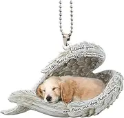 Dog Acrylic Ornament,Acrylic Ornament Sleeping Angel - 2D Cute Wings Acrylic Decor for Door, Wall, Tree, Car