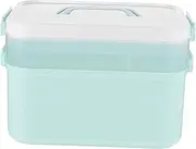 BIUDECO Handheld Nail Art Toolbox Simple Nail Polish Storage Box 2 Layers Wear-resistant Pp Material