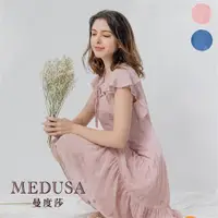 在飛比找ETMall東森購物網優惠-現貨【MEDUSA 曼度莎】可愛荷葉肩小花雪紡洋裝 - 2色