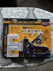 Olympia Tools 3 in 1 Heavy Duty Staple Gun Complete Kit with 1700 Pieces - New