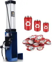 Blue Air Powered Hand Pull Can Crusher with Automatic Ejection of Flat Cans,Pneu