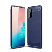 MCC Slim Samsung Galaxy S20 Carbon Fibre Soft Carbon Case Cover S 20 G981 [Dark Blue]