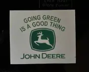 2-John Deere Tractor Decals/Stickers-Going Green is a good thing - one of a kind