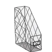 Desktop Grid File Storage Rack Bookshelf Desk Organizer Book Holder Magazine Display Shelf BLACK COLOR