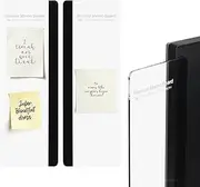 uxcell Monitor Memo Board, Transparent, Black Standard Left and Right Self-Adhesive Sticky Note Holder Side Note Attachment Computer Accessories for Home Office Computer, 6 Pcs