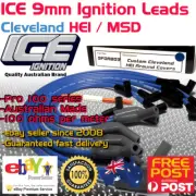 ICE PRO 100 9mm Spark Plug Leads V8 351 Cleveland Around R/Covers Blue HEI MSD