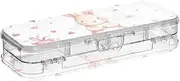 Yoogain Holiday Rabbit White Plastic Pencil Box Double Layer Hard Pens Case For School With Snap Lid