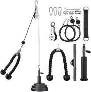 LAT Pull Down Handle Bar Pulley System Cable Wire Rope Set for Arm Triceps 14PCS