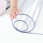 MOTYYA Custom Multisize Clear PVC Table Cover Protector 1.5mm Thick Rectangular Plastic Table Mat Desk Pad for Office Desk/Dining Room Table/Workbench/End Table/Coffee Table(Clear 60 x 140 cm)