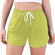 [ODAWA] Foliage Green Womens Active Shorts Women's Running Shorts with Pockets Casual Summer Athletic Shorts