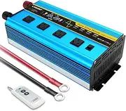 Yinleader 3000W/6000W(Peak) Inverter 12v to 240v Pure Sine Wave DC to AC Power Inverter W/LCD Display Remote Controller 4 AC Outlets Charge in Car/Boat/Truck