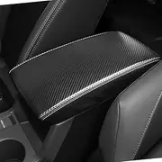 DEYTOP Center Console Cover for Subaru Crosstrek/Impreza 2024 2025 Accessories Armrest Cover for 2025 Crosstrek Accessories Anti-Scratch Leather Armrest Protector (Carbon Fiber with White Stitches)