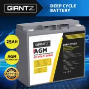 Giantz 12V 25Ah AGM Deep Cycle Battery Marine Sealed Power Solar 4WD Camping