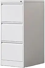 Iron filing cabinet with quick access drawers and hanging card box, efficient office organization and storage, file organizer for folders and documents