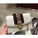 二手正品 GUCCI SYLVIE LEATHER MINI BAG NANO 鏈條肩背包 470270