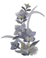 #4371R 6-1/2" Purple Orchid Flower Embroidery Applique Patch-Right