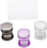 Gogogmee Nail Art Stamper Set 3 Sets Silicone Manicure Stamper Kit Scraper Tool Random Color