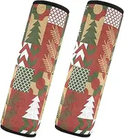 Car Seat Belt Pads Covers 2 Piecing Soft Car Safety Seat Belt Strap Shoulder Pad Backpack Shoulder Strap Pad Cover Car Accessories for Adults Child Kids S Christmas Geometric