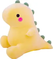Fat Dinosaur Plush Toy - Cute, Soft Stuffed Animal, Yellow - 8in