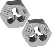 8-32 Hex Die 2 Pcs Right Hand Thread Repair Tool Alloy Steel Hexagonal Die for External Thread Cutting and Screw Thread Restoring in Metalworking and Machinery