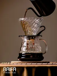 在飛比找松果購物優惠-質感玻璃雲朵壺沖煮咖啡壺分享壺家居咖啡器具煮咖啡壺器萃取杯 