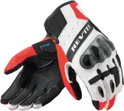 Revit Ritmo Motorcycle Gloves, black-white-red, Size L for Men Black White Red