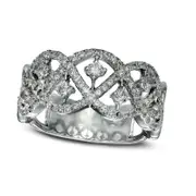0.50 CT. T.W. Natural Diamond Orbit Braid Ring in Sterling Silver