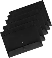 FIXOSHEE Sturdy Kraft Paper File Bag Black Card Document Holder String Closure for Business Travel and Meetings