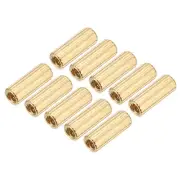 50 Pcs Brass Round Straight Spacer, for Electronics Industries (M2 x 3 x 8mm)