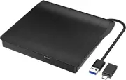 External CD DVD Drive, Slim USB C Portable External Disc Drive, High Speed Data
