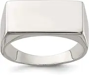 [JewelryWeb] 925 Sterling Silver Solid Polished Engravable Closed back Ring Jewelry for Women - Ring Size Options: 10 11 9