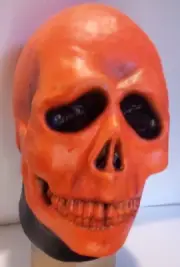 Orange Blacklight Skeleton Skull Latex Mask Horror Legends Studios Not Don Post