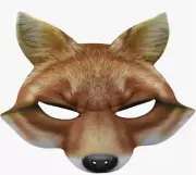 Fox Half Mask - Sublimated 3-D - Costume Accessory - One Size