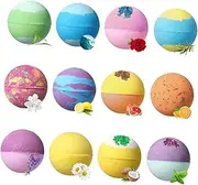 Beatifufu Rejuvenating Spa Bath Balls 12 Pack Colorful Bath 64g Natural Ingredients for Home Travel Use