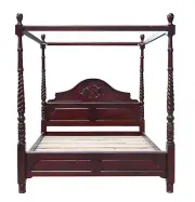 Solid Mahogany Victorian King Canopy Bed Antique Style Bedroom Furniture