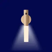 No-Drill Magnetic Walnut Motion Sensor Wall LED Light